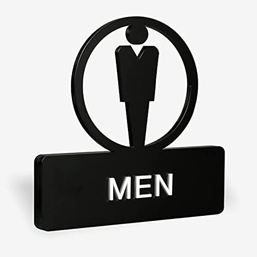 Badezimmerschilder Toilettenschild for Männer und Frauen, Toilettenschilder for Wandaufkleber, selbstklebendes Toilettenschild aus Acryl, Unisex-WC-Türschild for Badezimmer for Hotels, Einkaufszentren