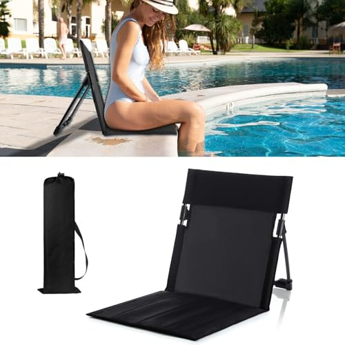 Faltbare Poolstühle, Outdoor-Stühle für den Rand des Pools, Schwarz | Tragbarer Outdoor-Pool-Stühle, für Poolrand, Strandstuhl, Schwimmbad-Zubehör, Strand, Camping, Picknick, Rasen