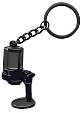 Portachiavi microfono da gioco, microfono giocatore, microfono per PC, portachiavi micro, Nero , 5cm x 3cm