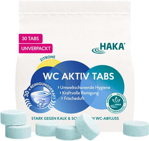 30 Pastiglie per WC WC Active Tabs,Pulizia Efficace di WC,Cleaning Block WC,Detergente WC, Toilette e Orinatoi,Rimuove Calcare e Odori Sgradevoli,Formula Kraft-Aktiv - Freschezza e Igiene Duratura