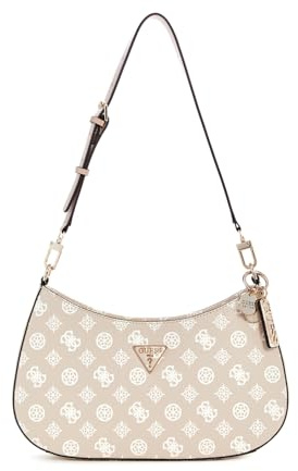 GUESS Noelle Top Zip Shoulder Bag Sand Logo