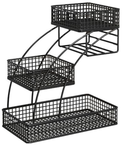 3-tier Iron Fruit Basket Bowl Holder, Bread Vegetables Storage Stand for Kitchen Countertop, Fruit Vegetable Basket Snacks Rack in Home Kitchen Office