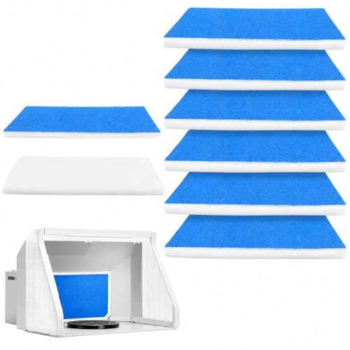 8 Stück Airbrush Absauganlage Filter, for Stand Spray Booth, 40x18x3cm | Blaue Filtermatte Airbrush für Luftpinsel Stand Spray Booth Filter, passend für Master, Paasche, Sky Enterprise und Airhobby