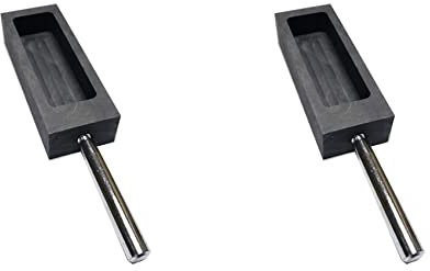 Pyugxab 2X Gold Silber Graphit Barren Form Tiegel für Schmelzen, Gießen, Veredeln mit Metallstange (1 Kg)