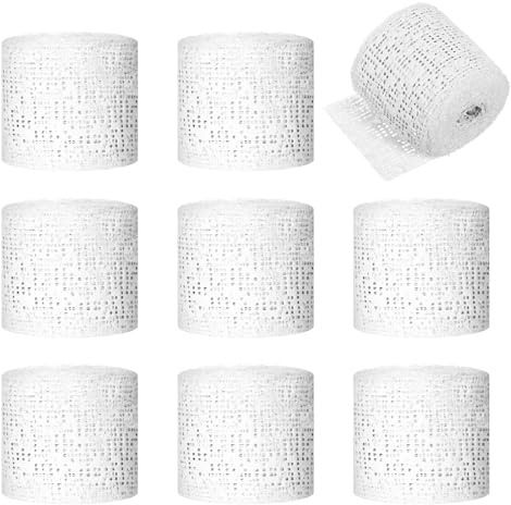 8 Rollen Gipsbinden zum Basteln 5cm x 2,7m, Kreativ-Set für Gipsabdruck Babybauch Gips zum Gießen Gaze, Gipsmasken und Modellbau, Schnelltrocknende Gipsbandage für Kunst & DIY Projekte, Stabil & Hart