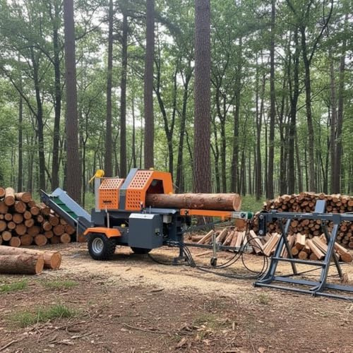 Spaccalegna per carichi pesanti, forza di spaccatura del legno da 10-20 tonnellate, processore portatile per legna da ardere e tronchi di legno, efficiente sistema idraulico di spaccatura per aziende