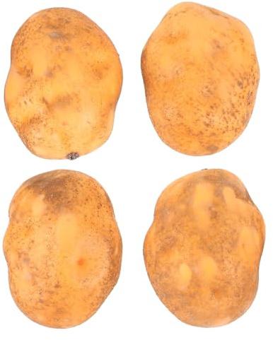 DECHOUS 4Pcs Artificial Potatoes for Decor - Foam Fake Potato Photography Props Vegetable Simulation Models for Home Kitchen Arrangement Scenes Props