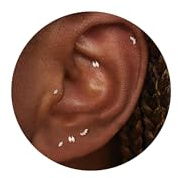 BLUEELM Conch Piercing Jewelry, Titanium Threadless Flat Back Earrings Tiny CZ Helix Earrings for Women Cute Tragus Piercing Jewelry Hypoallergenic Cartilage Flatback Stud Earring Jewelry