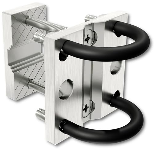 KDR Sonnenschirmhalter aus Edelstahl – Halterung für Balkongeländer rund & eckig – Für Sonnenschirme bis Ø 350 cm– Mit Doppelbügel & Bügelschutz – Inkl. Montagematerial