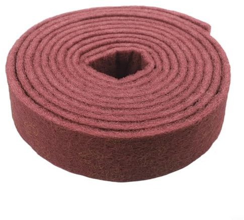 NiuLumea Emery Sponge Scouring Pad Roll Kitchen Cleaning, for Heavy Duty Nylon Abrasive Pots Stoves Dishes, Green or for Red(Red 6m * 7.5cm)