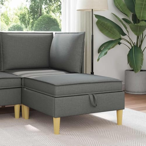 PUGYNBK Moderno taburete otomano de tela con espacio de almacenamiento, taburete cuadrado con compartimento oculto para mantas y revistas, marco de madera resistente y acolchado de espuma cómoda