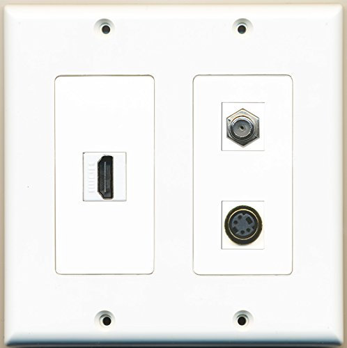 Riteav – 1 porte HDMI 1 cavo coassiale tv- F-Type 1 porta S-Video – 2 Gang parete piastra