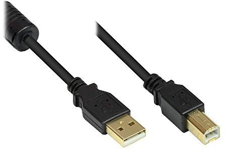 Good Connections GC-M0081 PREMIUM Anschluss/Druckerkabel USB 2.0 Stecker A auf Stecker B, 2m schwarz