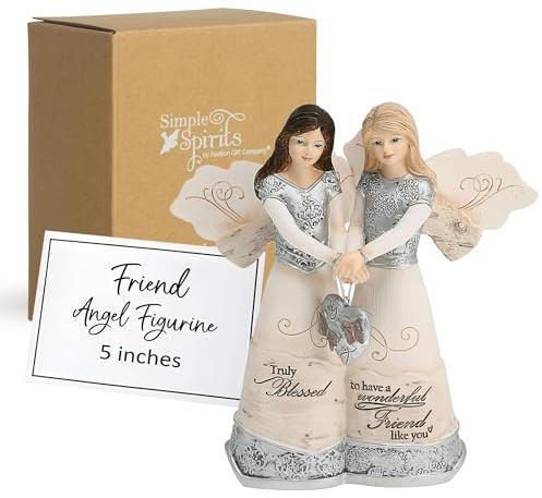 Pavilion Elements Angels Figurine - Double Angel Figure Display - Truly Blessed to Have A Wonderful Friend Like You Printed Text, Angel Collectibles, Sister Angel Figurines, Friend Theme, 5