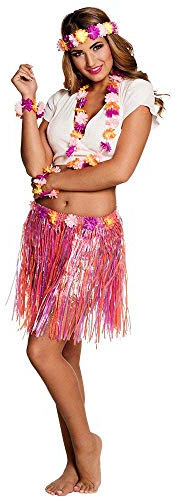 Boland 52430 - Kostüm Set Kiki, Stirnband, Hawaii Kette, Armbänder und Rock, blumiges Faschingskostüm für Karneval oder Mottoparty, JGA