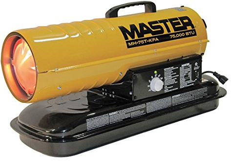 Master MH-75T-KFA Kerosene Forced Air Heater with Thermostat, 75,000 BTU