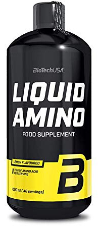 BioTechUSA Liquid Amino | Integratore alimentare aromatizzato | con 12 g di aminoacidi | con aggiunta di vitamina B6, B12 | 1000 ml | Limone
