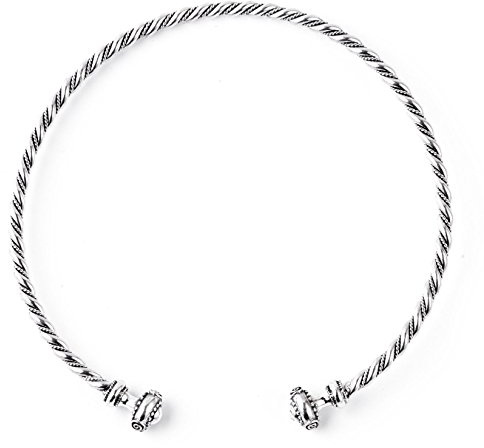 Windalf 925 Sterlingsilber Halsreif Herren – Gedrehter Torque mit Doppelspiralen – Maskuliner Schmuck im Mittelalter Stil