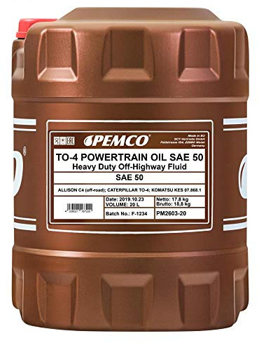 PEMCO TO-4 Powertrain Oil SAE 50 20 L