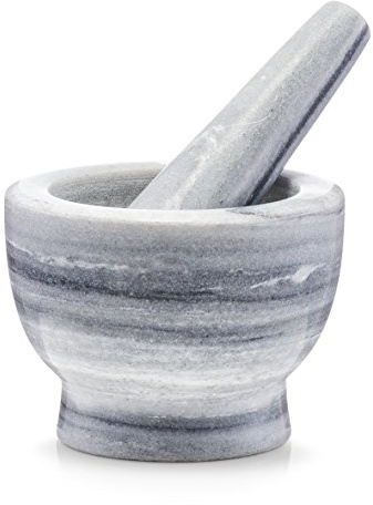 Zeller 24506 - Juego de mortero y mazo (plástico, color gris)