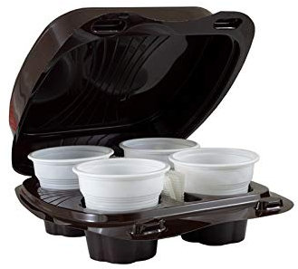 Vi.Pac 50 Contenitori KAFFEBox Pet caffè Asporto Bicchierini Caffe Confezioni plastica Coperchio Termici Trasporto Bar Coffee (4 caffè)