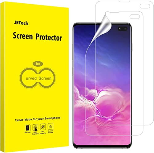 JETech Skärmskydd Kompatibel med Samsung Galaxy S10 Plus S10 +, TPU Ultra HD Film, Fall Vänlig, 2-Pack
