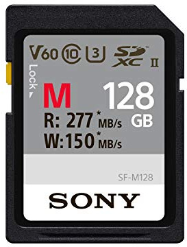 SonyMemory 128GB SF-M Series UHS-II U3 V60 SDHC Digital Memory Card - Read 277MB/S Write 150MB/S SF-M128