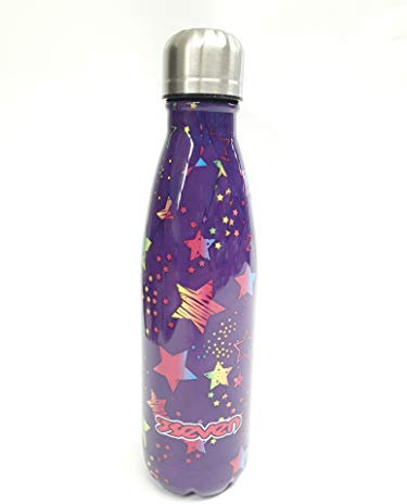 SEVEN SPA Borraccia Termica Femmina Colore Viola con Stelle Multicolore