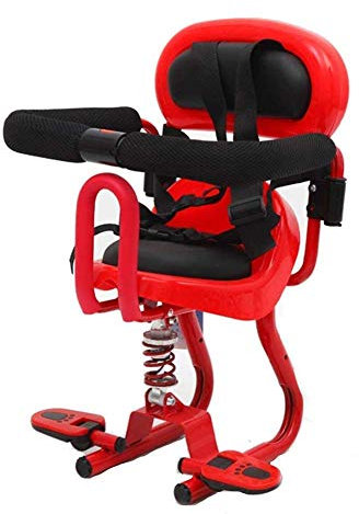 Kinderfahrradsitz, Sicherheit Kinderfahrradsitz - Für Kleinkinder Kleinkind Kleinkind Fahrradsitze Sattel Mit Fußpedalen Unterstützung Rückenlehne Für MTB Rennrad, Red