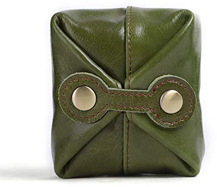 FANDARE Leder Münzbörsen Damen Mini Geldbörse Münzbeutel Schlüssel Brieftasche Geld Organisatoren Portemonnaie Wasserdicht Portmonee Beutel Geldklammer Geldbeutel Coin Purse Dunkelgrün