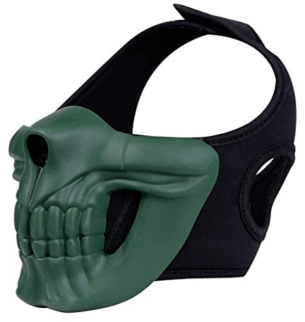 NC Tout Nouveau Masque Demi-Visage Airsoft, Masque Tactique Diable Demi-Visage Crâne Demi-Visage Masque De Protection Déguisement Fête/Fête/CS Jeu De Guerre