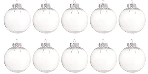 BESPORTBLE Befüllbare Weihnachtskugeln Transparente Christbaumkugeln: 10 Stücke Acrylkugeln zum Befüllen Baumschmuck Weihnachtsbaum Kugeln für Weihnachten Dekoration Weihnachtsdeko Anhänger 10cm