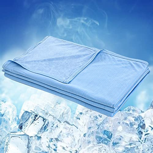 WONGS BEDDING Couverture rafraîchissante 2 en 1 - Double face - Arc-Chill japonais Q-Max 0,43 - Auto-rafraîchissante - Douce et légère - Bleu - 150 x 200 cm