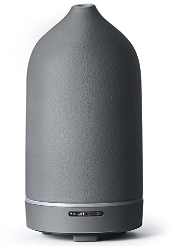 JESMAY Aroma Diffuser für Ätherische Öle 120ml, Premium Ultraschall Diffuser Keramik Luftbefeuchter, Raumduft Duftöl Diffuser mit LED BPA-Frei für Schlafzimmer Büro Spa(Grau)