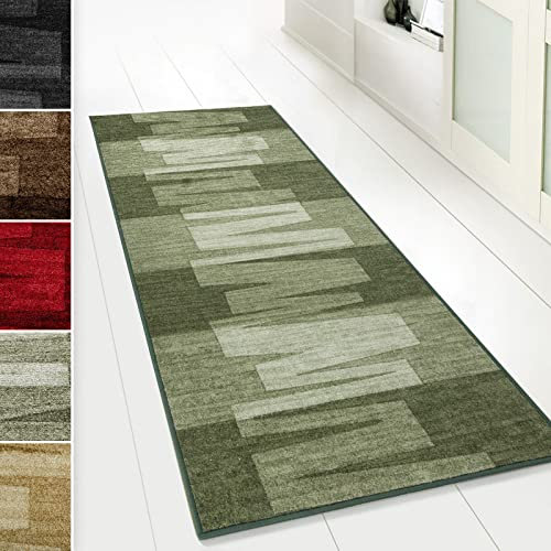 Floordirekt Läufer Teppich Brücke Teppichläufer Veneto (Grün, 80 x 150 cm)