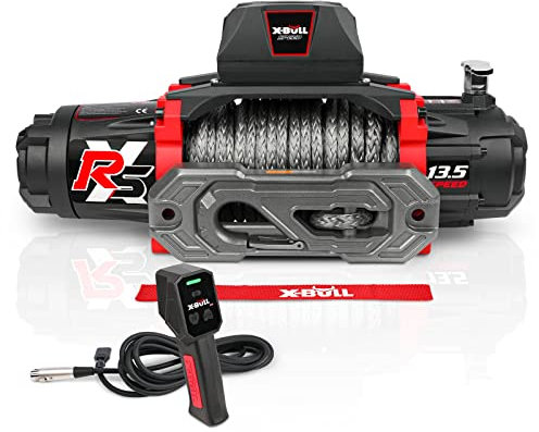 X-Bull Verricello Elettrico con capacità di carico di 15000 libbre -12 V CC di Alimentazione per Il rimorchio del Camion Fuori Strada, Telecomando Wireless 2 in 1, Serie 13500 XRS
