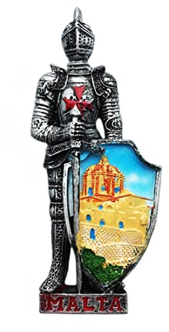 Magnete da frigorifero in stile cavaliere di Malta, souvenir da viaggio, decorazione 3D, adesivo magnetico dipinto a mano, collezione artigianale