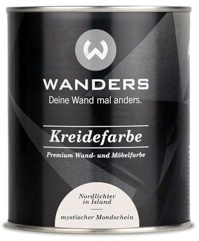 Wanders Shabby Chic Kreidefarbe 750 ml - Mystischer Mondschein/Helles Beige - Küchenmöbellack und Möbelfarbe ohne Schleifen. Chalk Paint, für Holz & mehr. Hohe Deckkraft, schnell trocknend