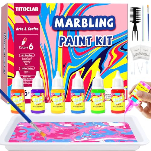 Titoclar Water Marbling Paint for Kids, Easter Basket Stuffers,Birthday Gifts for Kids 3+ Years Old,Arts and Crafts for Girls Boys Ages 8-12 6-8 3-5,STEM Science Toys