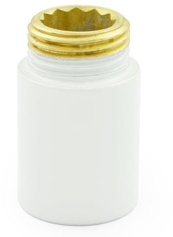 Hot Flow | 30mm Rigid Radiator Valve Extensions 1/2 inch BSP – White (Pair)