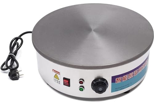 HSRG Macchina per Crepes Professionale, Accessori per Rivestimento Antiaderente, Piastra per Crepes, Piastra per Crepes, Piastra per Crepes Commerciale Elettrica da 45 Cm