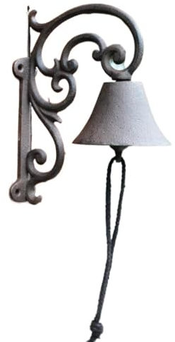 EVXOIJMS Gusseisen Wandglocken, Gusseisen Türglocken, Retro-Türklingel, Gartenglocke, Heimdekoration, Wandmontage, Handglocke aus Gusseisen, Gartendekoration, Wandbehang, Geschenk, Außendekoration