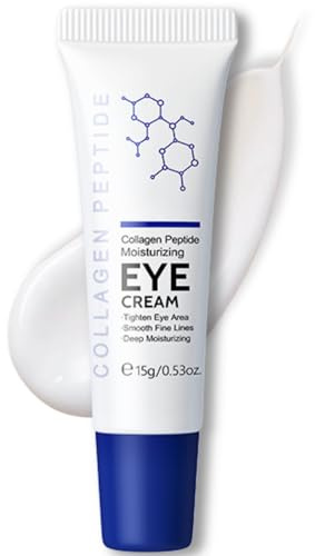 Collagen Peptides Eye Cream, Moisturizing Collagen Eye Cream, Anti Wrinkle Eye Serum Moisturizer With Hydrolyzed Collag-en, To Reduce Puffiness, Dark Circle, Crows Feet And Eye Bag, All Skin Types