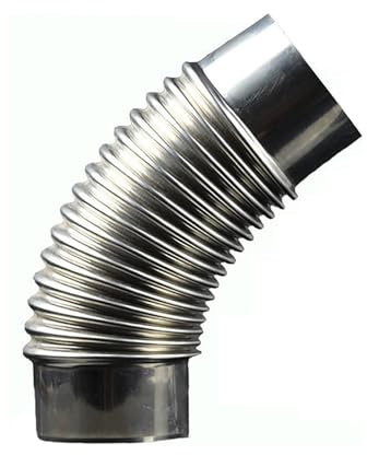 WBRSybUK Ofen-Rauchrohr-Winkel 45° Schornstein-Auspuffrohr, Edelstahl-Schornstein-Adapterrohr, Ofenrohr-Winkel, Hitzebeständiges Rauchrohr, Warmwasserbereiter-Auspuffrohr,60mm