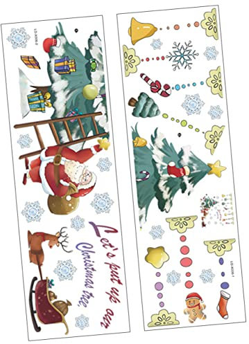 KONTONTY 2er-set Fenstersticker Weihnachtsdeko Dekorative Aufkleber Für Fenster Fenstersticker Für Weihnachts Und Neujahrsfeiern