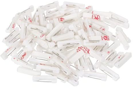 PATIKIL 120 st säkerhetsnål, 22 mm självhäftande säkerhetsnålar bar emblemstift namnbricka nål bulk små med platt baksida klibbiga remsor för kläder gör-det-själv-hantverk, vit