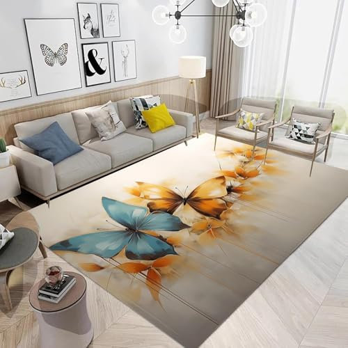 3D Tierischer Schmetterling Teppich Für Schlafzimmer Kinderzimmer Wohnzimmer Im Freien Balkon Terrasse, Matten Für Küche Krabbelmatte Modern Dünne Kinderteppiche 80 X 120 Cm - Leicht Z -44916205991760