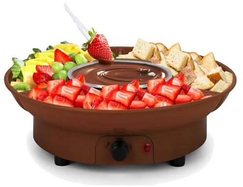HmLotd Olla eléctrica de Chocolate para el hogar, máquina de Fuente de Chocolate, Calentamiento automático a Temperatura Constante, bandejas para Servir Desmontables, fáciles de Instalar y almacenar