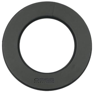 INNA-Glas Oasis Black Ideal Kranz FETIA, schwarz, 5cm, Ø30cm | Nass-Steckschaum - Naylor Base Kunststoffunterlage, Anti-Rutsch-Noppen - Nasssteckmasse