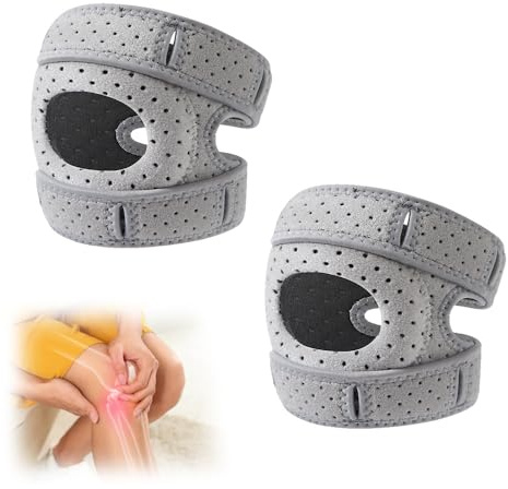 Mtlhbcg Benessere - Ginocchiere per il ginocchio, 2 pezzi, per artrosi, ginocchiere da allenamento, supporto per ginocchia regolabile, guida per ginocchia traspirante, ideale per corsa, sport e danza